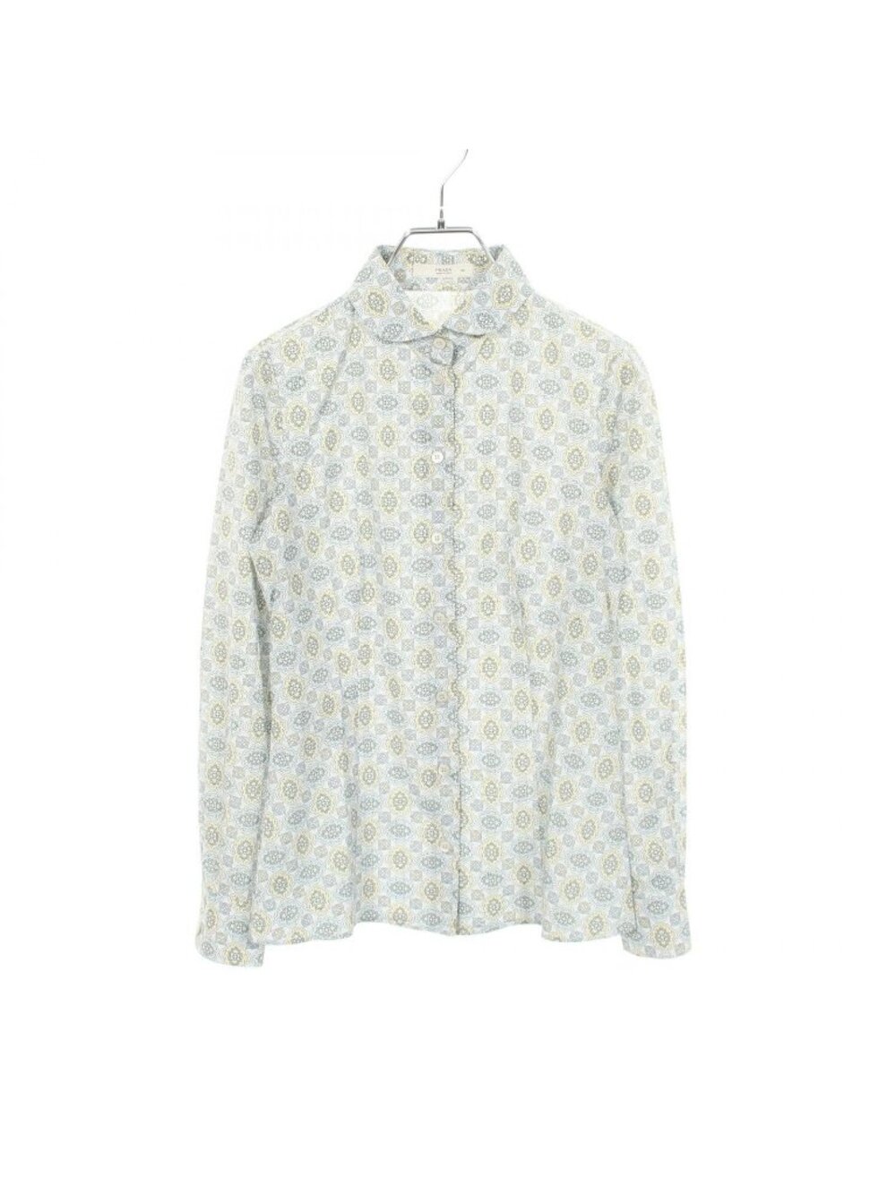 Prada Round Color All Over Pattern Long Sleeve Cotton Shirt